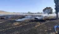 Çorum’da çıkan yangında saman balyaları küle döndü