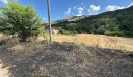 Çalılık alandaki yangın ormana sıçramadan söndürüldü