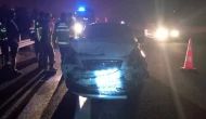 Tra çarpan otomobil hurdaya döndü: 1 yaralı