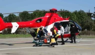 Kalp krizi geçiren hasta için ambulans helikopter zamanla yarıştı
