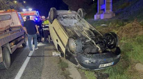 Araç 30 Metreden Yola Uçtu: 1 Yaralı!