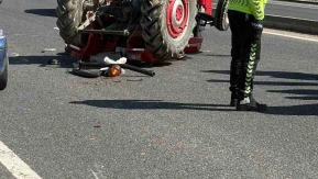 Traktör devrildi: 1 yaralı