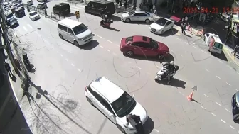 Amasya’da Otomobilin Yayaya Çarptığı Kaza Kamerada