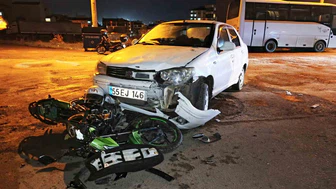 Otomobil ile Motosiklet Çarpıştı: 3 Yaralı