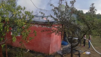Bağ evi olarak kullanılan baraka alevlere teslim oldu
