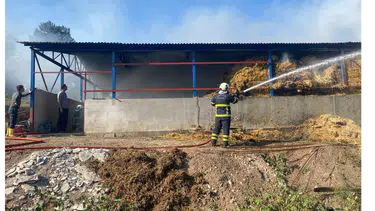 Merzifon'da Samanlık Alev Alev Yandı!