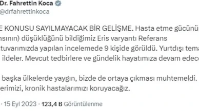 Covid-19'un yeni varyantı 'Eris' 9 kişide tespit edildi
