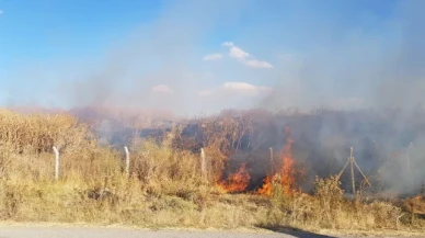 Kazı alanında korkutan yangın