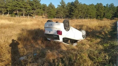 Kontrolden çıkan otomobil takla attı