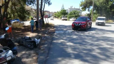 Motosikletli kurye kazadan yaralı olarak kurtuldu