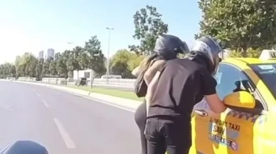 Pendik'te kendisine çarpan taksi sürücüsünü nefes kesen kovalamaca sonunda yakaladı