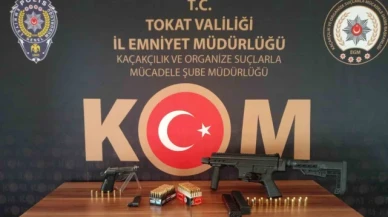 Tokat'ta aracın içinden uzun namlulu silah çıktı