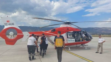 Trafik kazasında yaralandı ambulans helikopterle nakil edildi