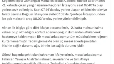 Çıkan yangında 1 itfaiye eri şehit oldu