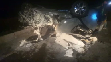 Hurdaya dönen araçtan sağ kurtuldu