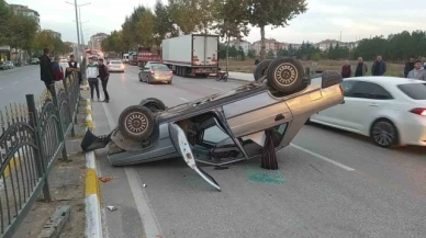 Kontrolden çıkan otomobil takla attı: 1 yaralı