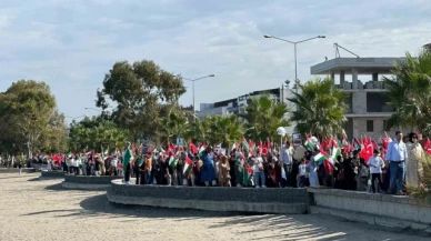 Yüzlerce kişi Filistin'e destek için yürüdü