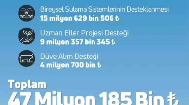 47 milyon 185 bin lira tarımsal destekleme ödemesi bugün çiftçilerin hesabına aktarılacak