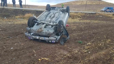 Kontrolden çıkan otomobil takla attı, sürücü ölümden döndü