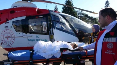 Üzerine çaydanlık devrilen bebek hava ambulansı ile Ankara'ya götürüldü