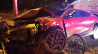 Merzifon'da meydana gelen  kazada sürücü yaralandı