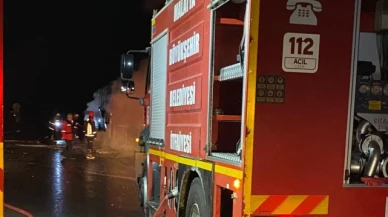 Seyir halindeki otobüs alev aldı