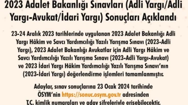 2023 Adalet Bakanlığı Sınav Sonuçları Açıklandı