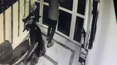 Acemi hırsız güvenlik kameralarına yakalandı