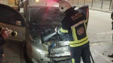 Park halindeki araç yandı