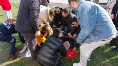 Yoldan çıkan araç su kanalından karşıya geçti: 2 yaralı