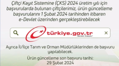 ÇKS Ürün Güncelleme Başvuruları Başladı