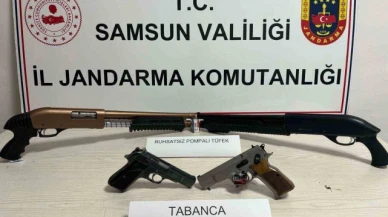 Havaya ateş açan şahıslar tabanca ve tüfeklerle yakalandı
