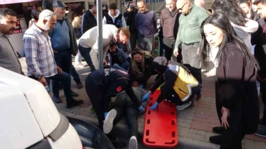 Park etmeye çalışan kamyonete çarpan motosikletliler ölümden döndü