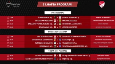 Trendyol Süper Lig'de 31. haftanın programı açıklandı
