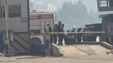 Yük gemisinde yangın: 5 kişi dumandan etkilendi