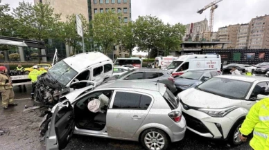 Beşiktaş'ta feci kaza: 8 araç birbirine girdi, 8 yaralı