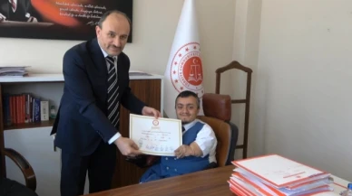 Cam kemik hastası meclis üyesi mazbatasını aldı