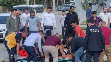 Kamyonet ile motosiklet çarpıştı, motosikletin üzerinde 2 kişi yaralandı