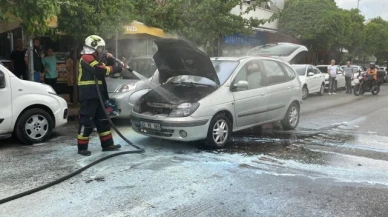 LPG'li otomobil alev aldı, itfaiyenin zamanında müdahalesi faciayı önledi