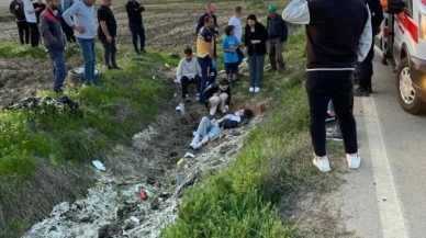 Yoldan çıkan otomobil takla attı: 2 si ağır, 5 yaralı
