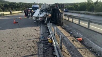 Beton mikseri devrildi: 1 ölü, 1 yaralı