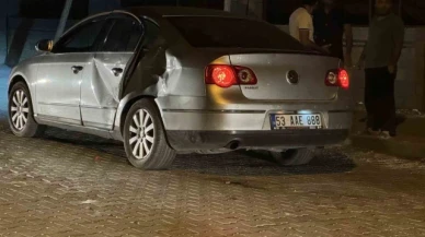 Çöp atmak için araçtan inen kadına otomobil çarpıp kaçtı