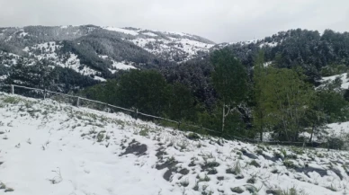 Çorum'da mayıs ayında kar sürprizi