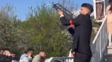 Düğünde havaya ateş açan damat yakalandı