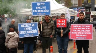 İşten çıkarılanlar belediye önünde çadır kurdu