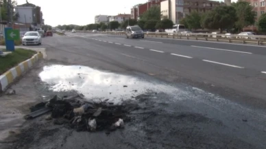 Kaza yapan araç alev alev yandı: 3 yaralı