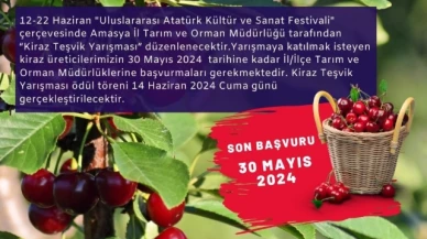 Kiraz Teşvik Yarışması Başvuruları 30 Mayıs’ta Başlıyor!
