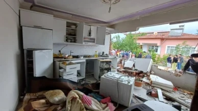 Mutfak tüpü bomba gibi patladı