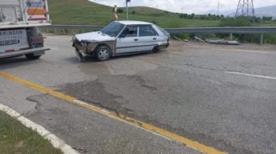 Otomobil bariyerlere çarptı: 1 yaralı