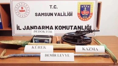Sit alanında kaçak kazı yapan 5 kişi yakalandı